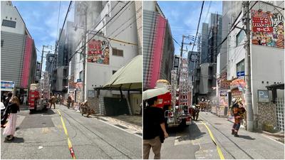 快訊/大阪道頓堀飯店驚傳失火!「滾滾濃煙」畫面曝 消防急救災