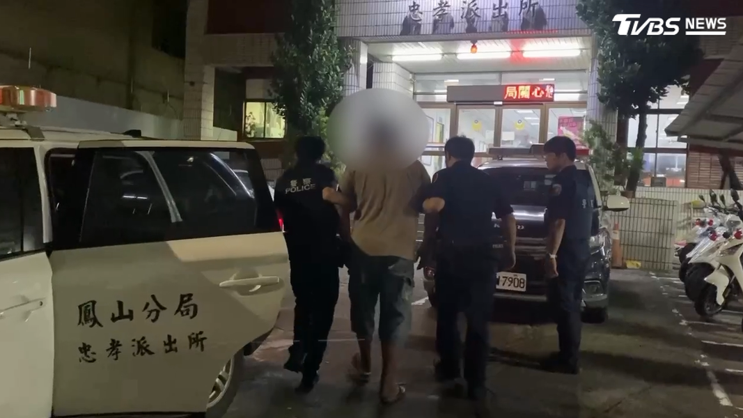 溫姓男子不僅要乖乖繳納罰單,如今還成了現行犯被帶回偵辦,訊後依恐嚇、殺人未遂罪嫌移送高雄地檢署偵辦(圖/TVBS)