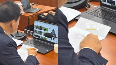領月薪22萬!韓國議員開會竟「畫大猩猩」 被罵無恥道歉了