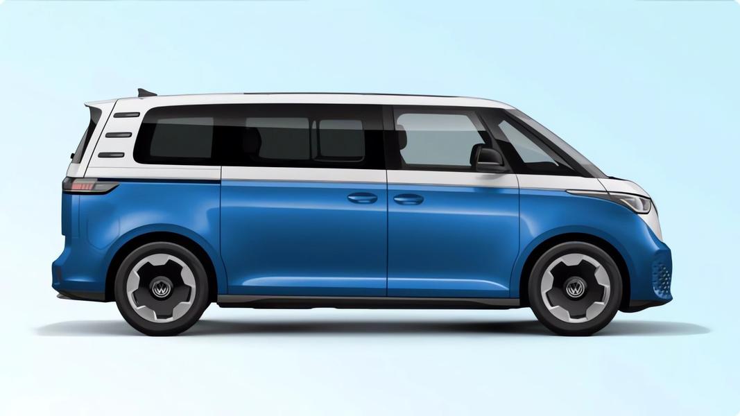 ID. Buzz週年紀念版外觀採用白藍配色。(圖/Volkswagen提供)