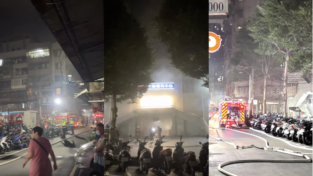 三重光明公有零售市場火警。(圖/threads網友chen_060012授權使用)