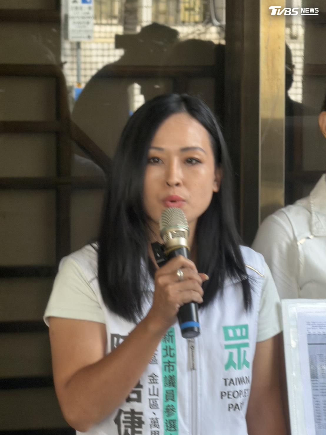 民眾黨新北市議員參選人陳語倢。（圖／TVBS）