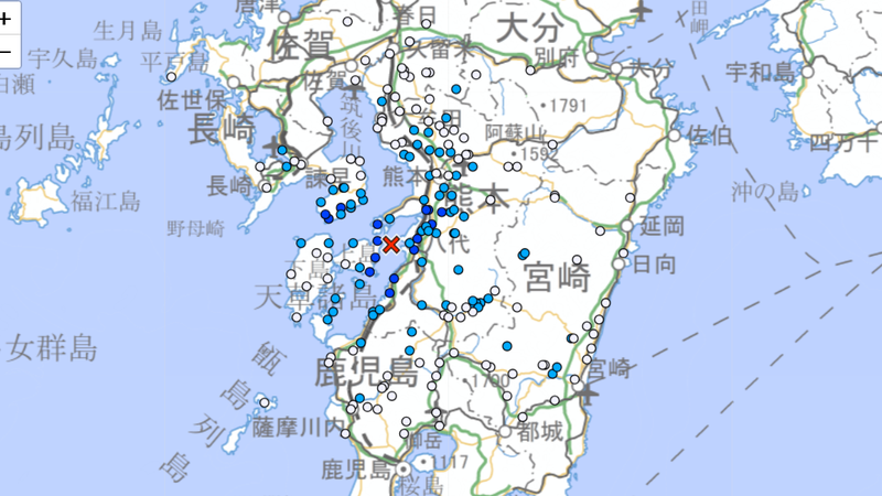 快訊/強震滿一週!熊本再發生4.4極淺層地震 最大震度3