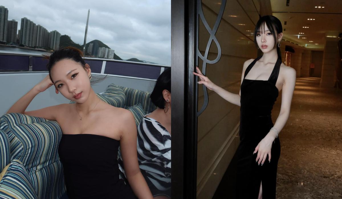黑色連身裙也是Elly很喜歡的單品之一,她偏好俐落剪裁、線條乾淨的款式。(圖/翻攝自IG@polarbearelly)