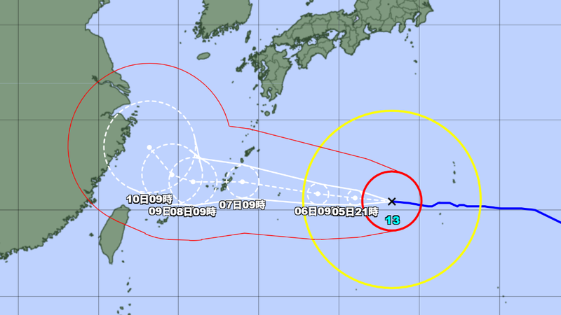 白海豚颱風西進!日氣象廳最新路徑曝光 日本明80航班取消