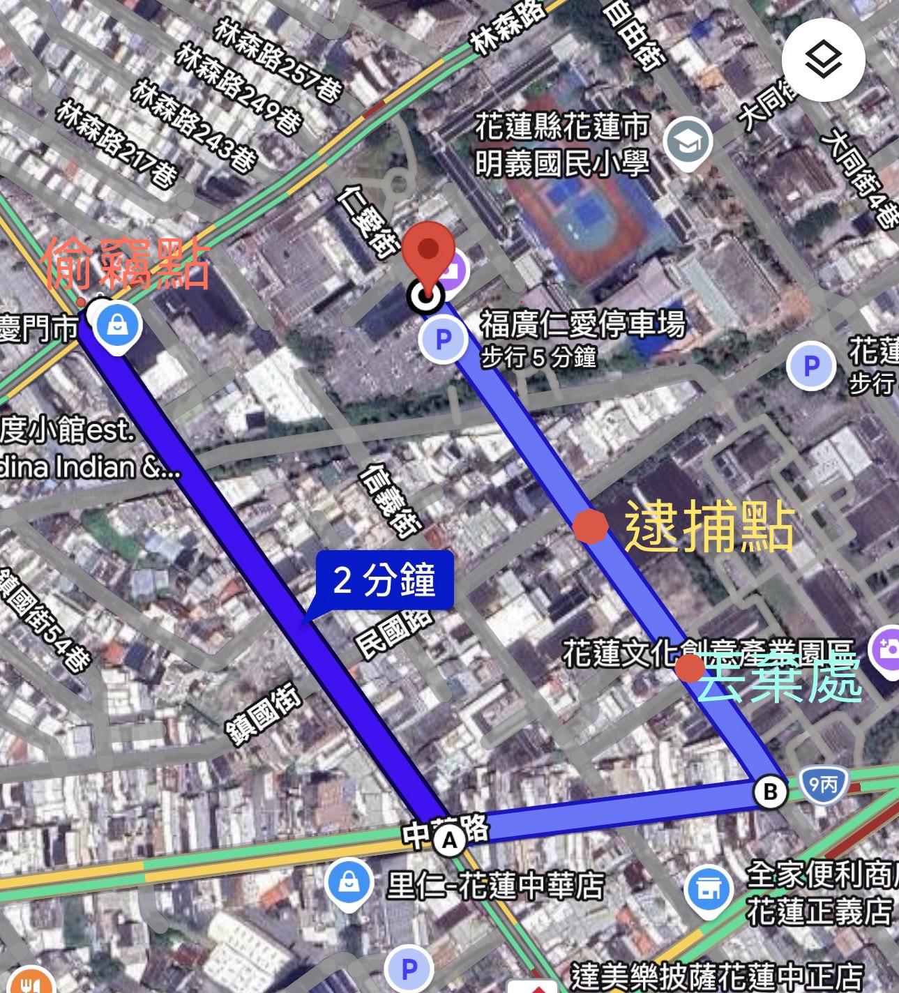 竊賊逃逸路線。(圖/TVBS)