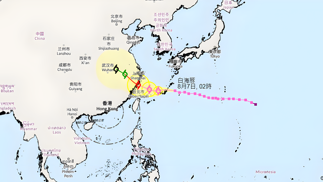 香港天文台針對白海豚的預測移動路徑圖。(圖/翻攝自香港天文台官網)