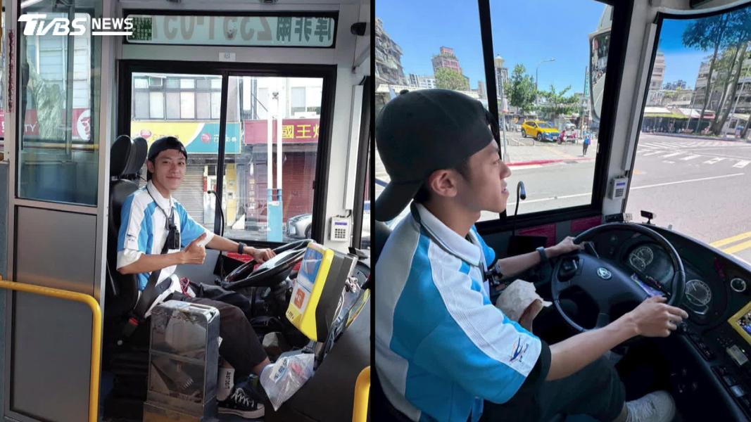 鄭義穎在升碩一的暑假,如願成為公車駕駛長。(圖/TVBS)