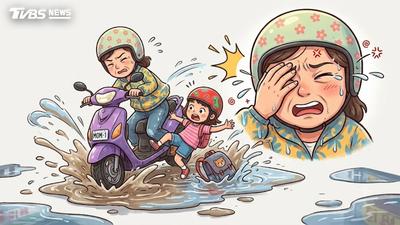 騎車載愛女摔進水坑害腦出血失明 公路局須賠311萬