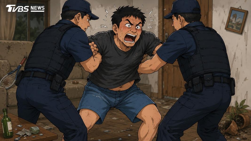 醉男持刀揚言自戕 警強制管束竟尿褲子