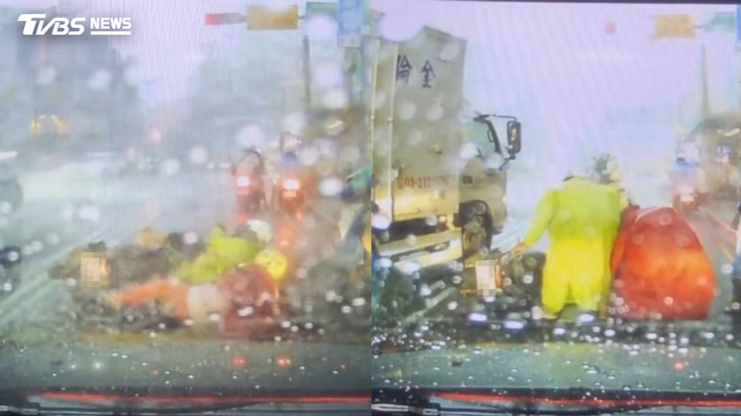 白海豚狂風吹翻騎士!貨車「霸氣擋風」超暖