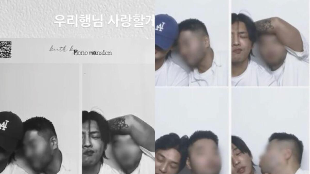 近日韓網瘋傳一張劉亞仁與潮牌老闆友人的親密合影。（圖／翻攝自韓網）