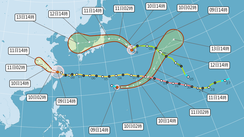 天氣/輕度颱風「琵鷺」生成!洋面三颱共舞 最新路徑曝