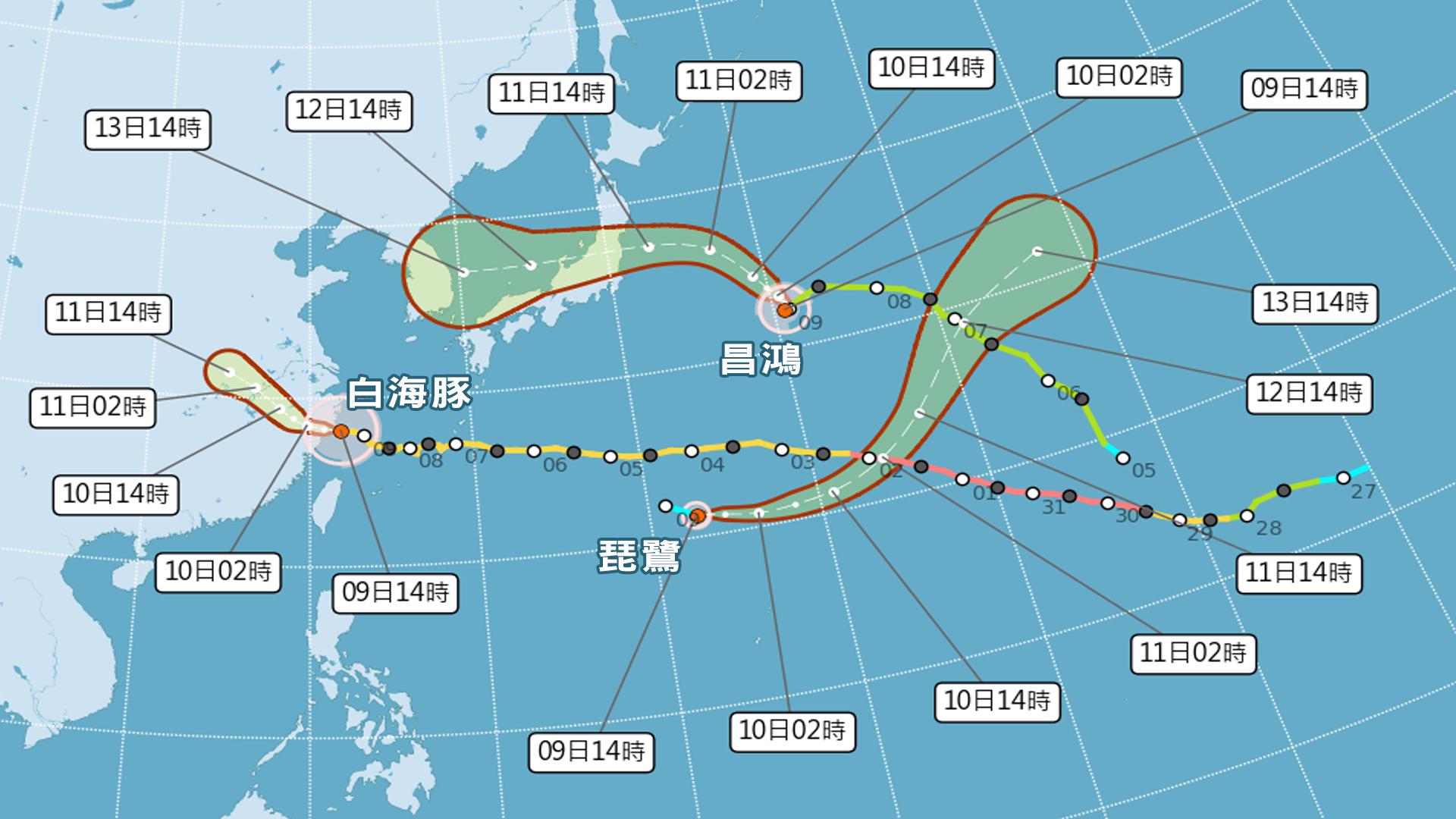 明天天氣-天氣預報-氣象預報-一週天氣-颱風動態