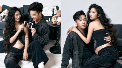 香蕉愛妻中空「辣露孕肚」!夫妻合體放閃 絕美丹寧風孕婦寫真曝光