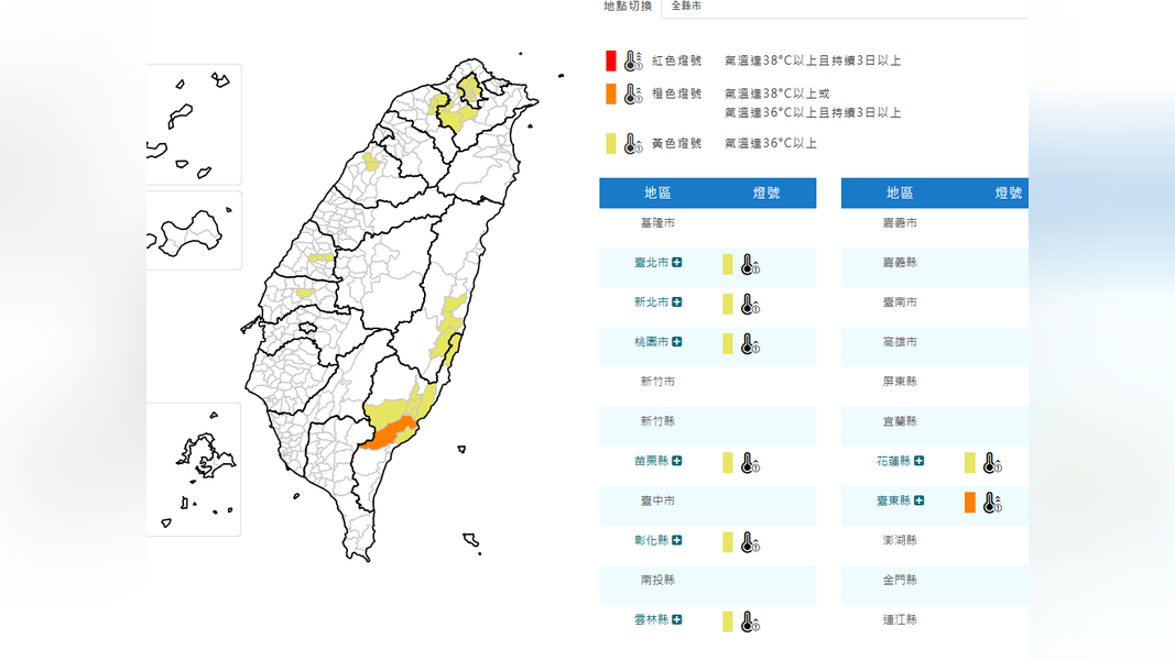 天氣/注意焚風!8縣市高溫資訊