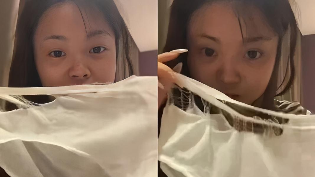 尷尬!陸女一次性內褲「褲頭分離」慘變蜘蛛網