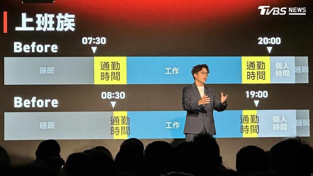 沈伯洋喊出要幫台北人省下30分鐘。(圖/潘袁詩羽攝)