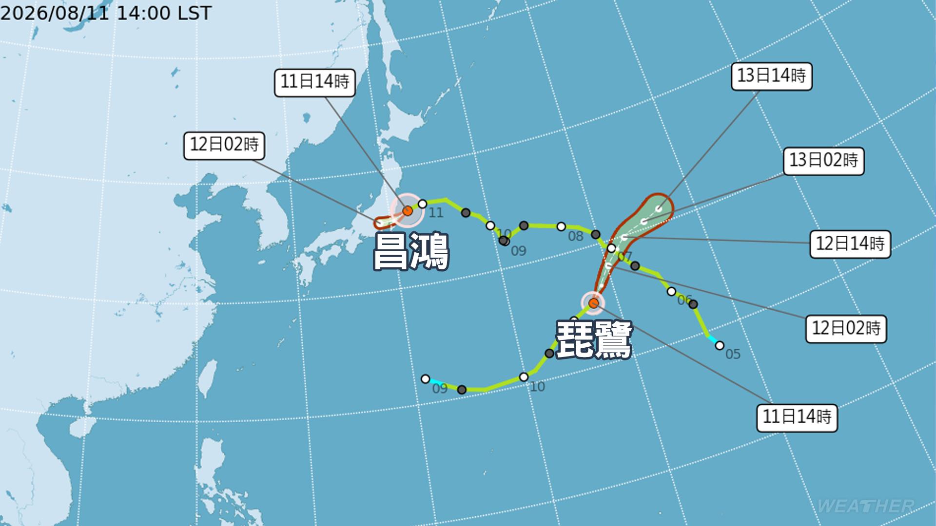 昌鴻、琵鷺對台灣天氣暫時沒有明顯影響。(圖/TVBS)