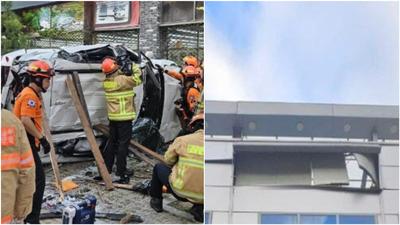 剛放母下車!韓無照女超市屋頂「衝破停車場護欄」墜四層樓高亡
