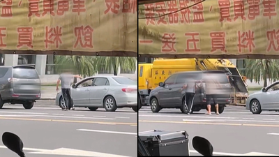 被按喇叭路怒? 男急煞下車抓衣領 對方開車門他聳了