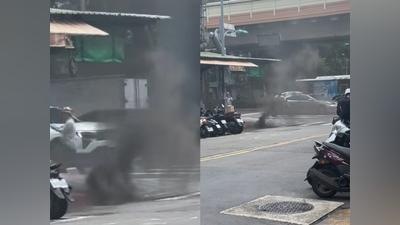 疑電纜過熱!北市大安「人孔蓋狂冒黑煙」 瀰漫塑膠味民眾急逃