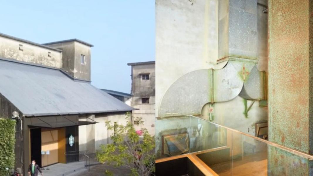 中埔穀倉門市讓老建築的歷史痕跡直接成為室內設計的一部分。(圖/翻攝自星巴克咖啡同好會(Starbucks Coffee)臉書 、星巴克官網)