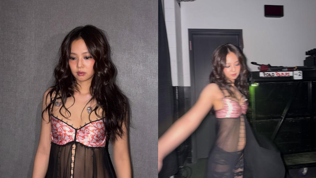 Jennie在社群上的穿搭也時常走性感路線。(圖/翻攝自IG)