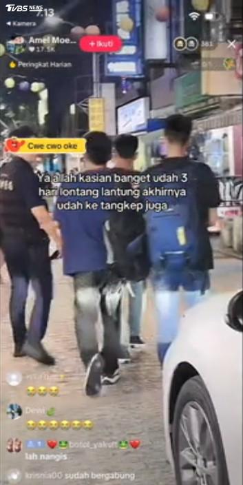 桃園警方日前逮捕非法移工，外籍女全程開直播痛哭，說讓「他」回家沒有關係，引發合法移工檢舉非法移工，讓對方免費搭幾遣返爭議。（圖／TVBS）
