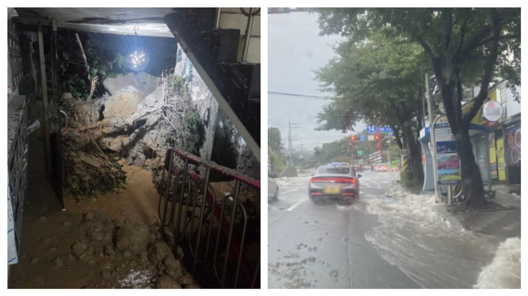 韓國暴雨狂轟800毫米!土石流瞬間灌進大樓 釀1死3傷慘劇