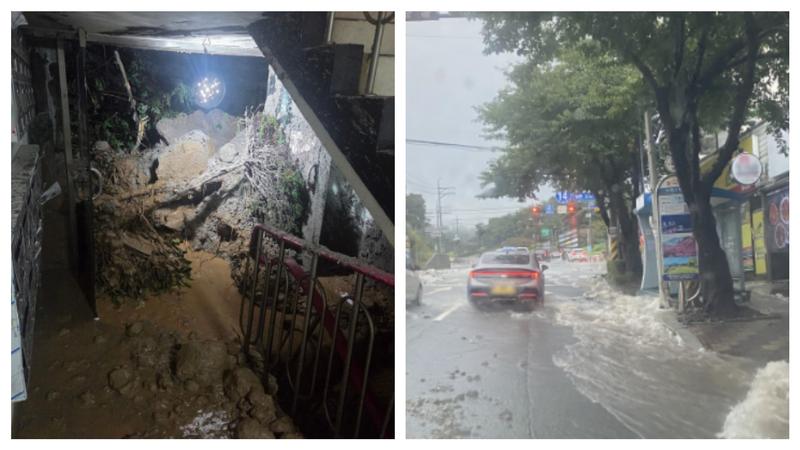 韓國暴雨狂轟800毫米!土石流瞬間灌進大樓 釀1死3傷慘劇