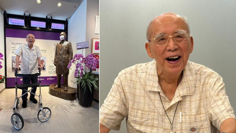 跌倒後首露面!吳伯雄拄助行車現身肝基會:身體無恙