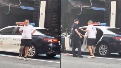 高雄刺青男溜警車後座「公主跺腳」裝可愛 PO網下場慘