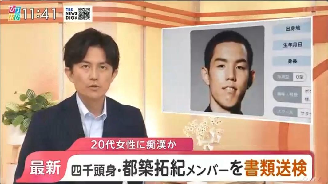 都築拓紀已經因痴漢行為而被函送法辦。(圖/翻攝自推特)