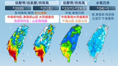 天氣/西南風影響未來一周天氣不穩定 下周恐有低壓帶生成