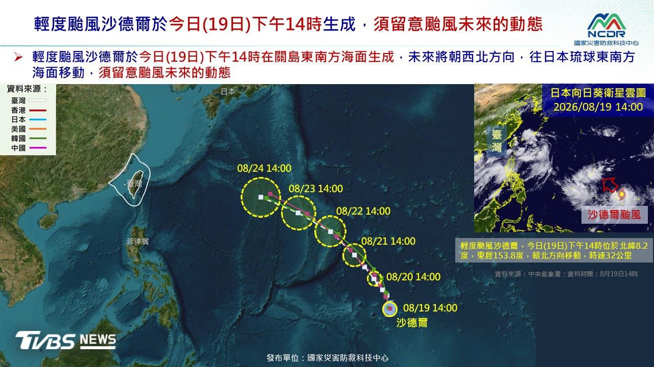 天氣-颱風-明天天氣-現在天氣-沙德爾-台灣天氣-颱風路徑-天氣預報-氣象署
