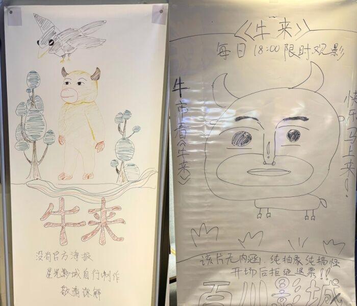 各家戲院自創海報，成另類逗趣亮點。（圖／翻攝自微博）