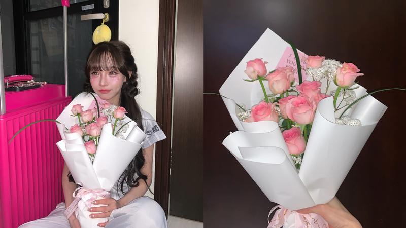 林襄七夕大放閃!手捧「我愛妳」鮮花 嬌羞告白馬傑森:浪漫Boy