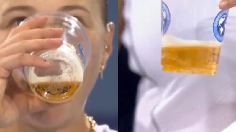 美網球女將比賽間喝啤酒?主播看傻眼 下肚後連追兩盤逆轉真相曝
