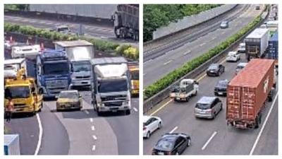 快訊/國道1號5車追撞!多輛大車撞成團 占內線車道回堵1km