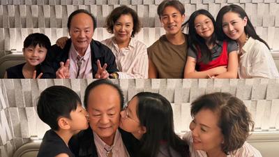 狄龍80大壽三代同堂!8歲資優孫「神複製」爺爺