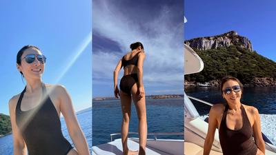 54歲黎姿出海曬辣照!高衩泳裝狂秀零贅肉身材