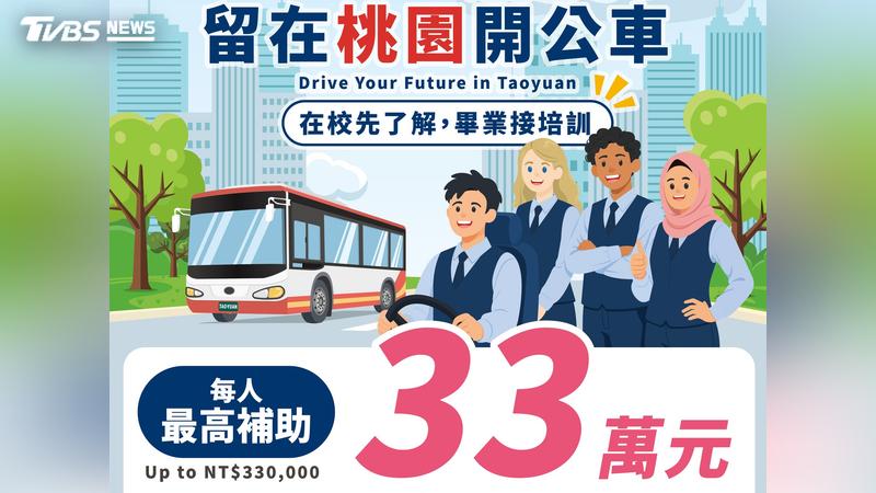 僑生看過來!桃園招募畢業僑外生開公車 最高補助33萬元