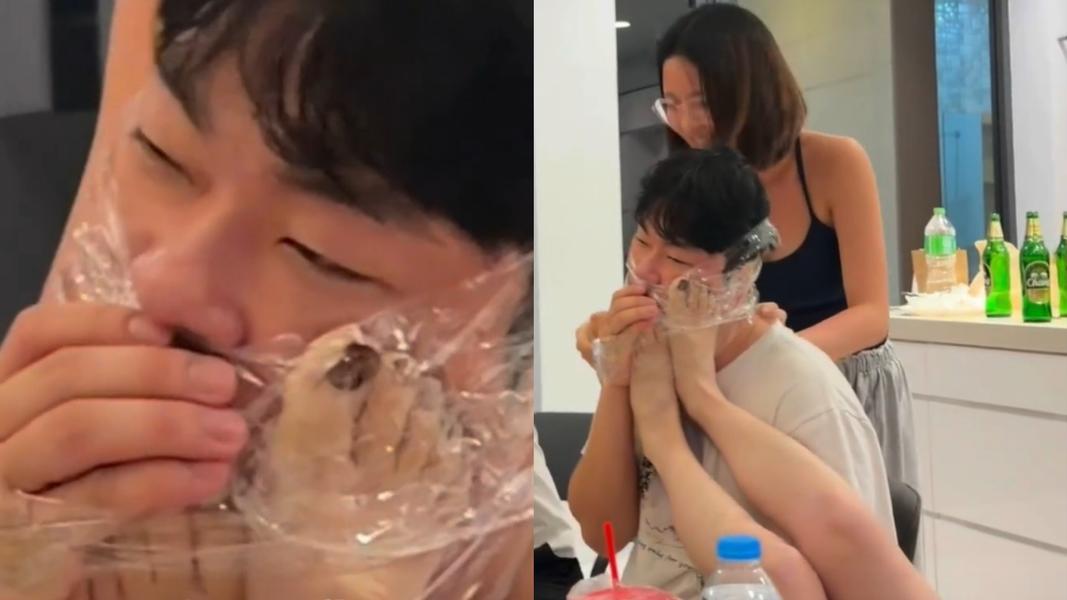 網紅濱樺吃女性友人腳。(圖/翻攝自IG)