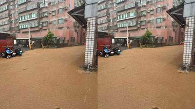 大雷雨狂炸!雙北多處傳災情「淹到大腿」 驚見地下噴泉慘況曝