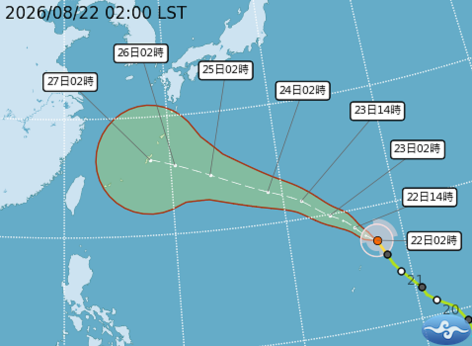 颱風路徑-颱風動態-颱風台灣-颱風沙德爾路徑