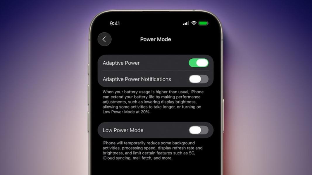 iOS 26適應性電量(Adaptive Power)功能。(圖/翻攝自 macrumors)
