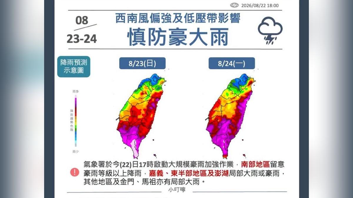 天氣/強對流胞壓境!嘉義以南雨彈轟 吳聖宇示警:強降雨還有2天