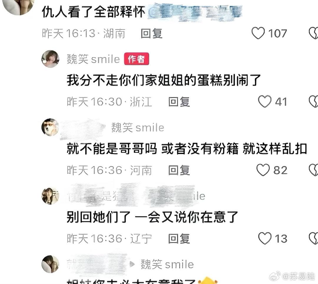魏笑親上火線回應酸民留言。(圖/翻攝自微博)