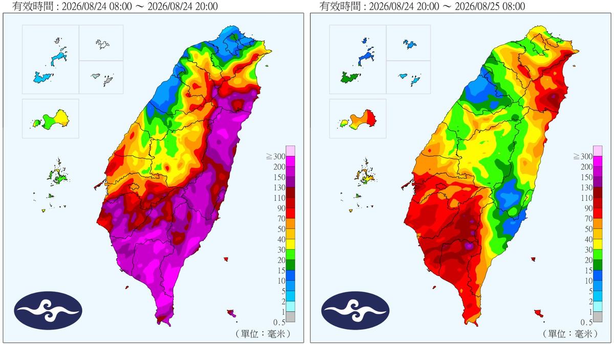 天氣/紫爆豪雨狂倒!全台降雨前10名「高雄全包」 4天猛灌年雨量一半